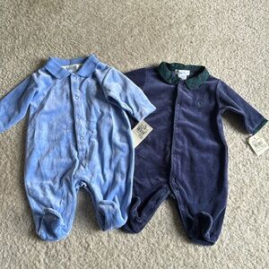 Ralph Lauren boys velour snap one piece outfits NWT